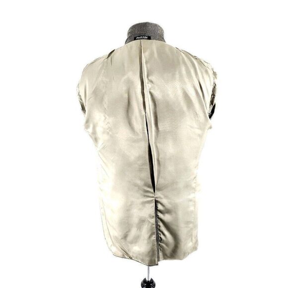 Austin Reed Heavy Textured Wool 2 Button Sport Coat 38R Black Tan Check - Picture 10 of 11